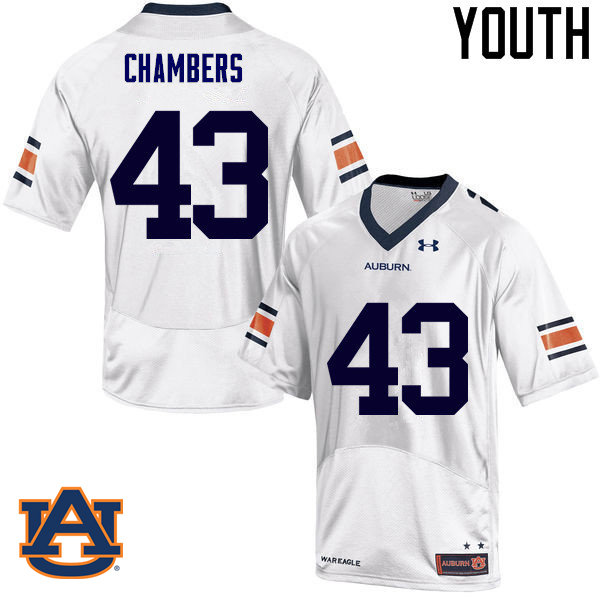 Youth Auburn Tigers #43 Cedric Chambers College Football Jerseys Sale-White